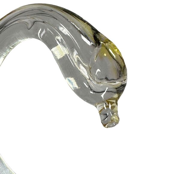 Vintage Heron Art Glass Yellow Iridescent Swan Figurine Sculpture 4.5" Decor - Picture 7 of 8